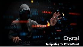  Presentation with privacy - PPT theme having privacy-safety-concept-mixed-media background and a black colored foreground