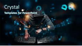  Presentation with privacy - Beautiful PPT layouts featuring privacy-safety-concept-mixed-media backdrop and a navy blue colored foreground