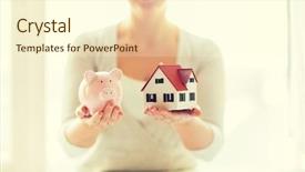  Presentation with real estate investment - Beautiful slide deck featuring private banking - building mortgage investment real estate backdrop and a cream colored foreground