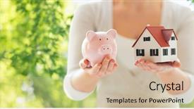  Presentation with green banking - Presentation theme enhanced with private banking - mortgage investment real estate background and a soft green colored foreground