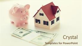  Presentation with real estate investment - PPT theme consisting of private banking - mortgage investment real estate background and a cream colored foreground