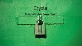  Presentation with green banking - Colorful slide deck enhanced with private banking - old padlock on a green backdrop and a seafoam green colored foreground