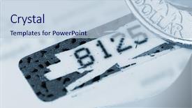  Presentation with calling card for personal of recruiter - Presentation theme consisting of private banking - personal identifier closeup of credit background and a  colored foreground