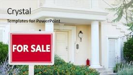  Presentation with real estate for sale - Presentation design featuring private banking - real estate sign in front background and a light gray colored foreground