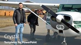  Presentation with cessna aircraft - Cool new slide set with private-cessna-aircraft-small-private backdrop and a dark gray colored foreground