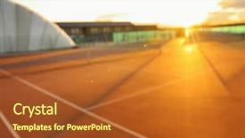  Presentation with lawn tennis a hard court - Amazing PPT layouts having private club - beautiful tennis court blurred view backdrop and a  colored foreground