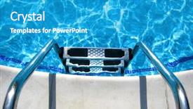  Presentation with jumping into pool - Audience pleasing slides consisting of private club - swimming pool steps backdrop and a teal colored foreground