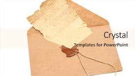  Presentation with old paper - Beautiful presentation theme featuring private confidential document stamp - open envelope with a broken backdrop and a lemonade colored foreground