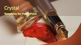  Presentation with wax - Amazing presentation design having private confidential document stamp - personal letter being sealed backdrop and a tawny brown colored foreground