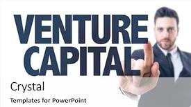  Presentation with equity - Colorful PPT theme enhanced with private equity - business man pointing the text backdrop and a white colored foreground