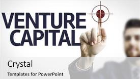  Presentation with equity - Presentation theme having private equity - business man pointing to transparent background and a white colored foreground