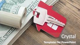  Presentation with equity - Cool new presentation theme with private equity - house keys over the hundred backdrop and a violet colored foreground