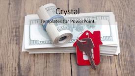  Presentation with keys - Theme having private equity - house keys over the hundred background and a mint green colored foreground