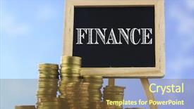  Presentation with blue sky - Amazing presentation having private equity - many piles of coins backdrop and a tawny brown colored foreground