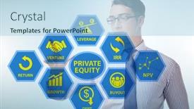  Presentation with equity - Cool new presentation theme with private-equity-investment-business-concept backdrop and a light blue colored foreground