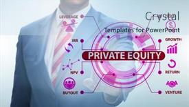  Presentation with equity - Beautiful presentation featuring private-equity-investment-business-concept backdrop and a sky blue colored foreground