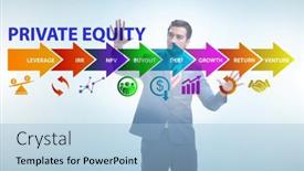  Presentation with equity - Slide deck enhanced with private-equity-investment-business-concept background and a light blue colored foreground