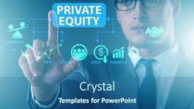  Presentation with equity - Presentation design consisting of private-equity-investment-business-concept background and a ocean colored foreground