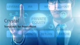  Presentation with equity - Amazing slide set having private-equity-investment-business-concept backdrop and a light blue colored foreground