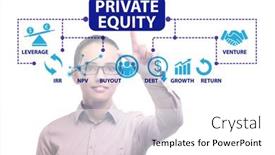  Presentation with equity - Colorful slides enhanced with private-equity-investment-business-concept backdrop and a white colored foreground
