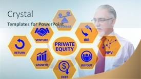  Presentation with equity - Slides enhanced with private-equity-investment-business-concept background and a sky blue colored foreground