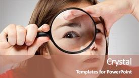  Presentation with magnifying glass - Amazing slides having private investigators - girl holding magnifying glass backdrop and a coral colored foreground