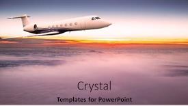  Presentation with private jet - Colorful PPT theme enhanced with private-jet-plane-flying-above backdrop and a coral colored foreground