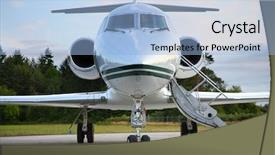  Presentation with private jet - Cool new slides with private jet backdrop and a light blue colored foreground