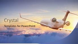  Presentation with cabin - Amazing presentation theme having private-jetplane-flying-above-clouds backdrop and a lemonade colored foreground