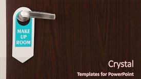  Presentation with hang - Beautiful PPT theme featuring private label - door sign clean up my backdrop and a  colored foreground