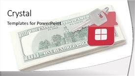  Presentation with keys - Cool new presentation theme with private label - house keys over the hundred backdrop and a white colored foreground