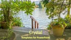  Presentation with vancouver - PPT theme enhanced with private lake deck in vancouver canada background and a tawny brown colored foreground