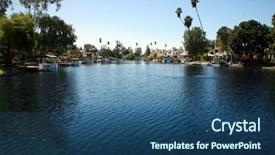  Presentation with access - Presentation theme having private lake with homes and boats in lake forest california lake forest has many private lakes with limited access to the general public making it an ideal and serene location to live life background and a ocean colored foreground