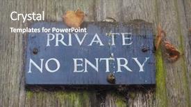  Presentation with wooden - PPT layouts featuring private no entry warning sign background and a gray colored foreground