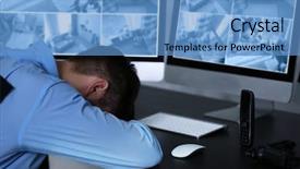  Presentation with safety work - Presentation theme having private property and modern technology background and a teal colored foreground