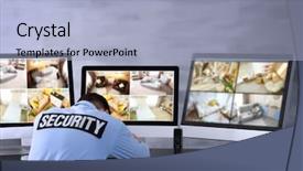  Presentation with work safety - PPT layouts consisting of private property and modern technology background and a light blue colored foreground