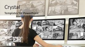  Presentation with cameras - PPT layouts enhanced with private property and modern technology background and a  colored foreground