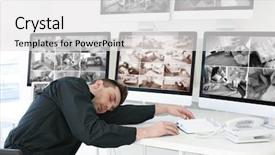  Presentation with work safety - Beautiful slides featuring private property and modern technology backdrop and a white colored foreground