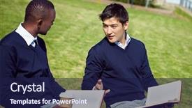  Presentation with students - Presentation having private school - young students telling something background and a  colored foreground