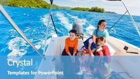  Presentation with boat - Slide deck with private water tour or excursion background and a teal colored foreground