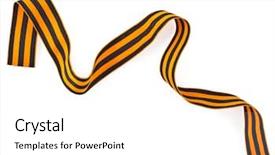  Presentation with string orchestra tape recorders - Amazing PPT theme having prize day - black orange strip ribbon tape backdrop and a white colored foreground