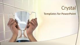  Presentation with trophy award hand holding - Beautiful theme featuring prize day - cropped hands holding trophy backdrop and a cream colored foreground