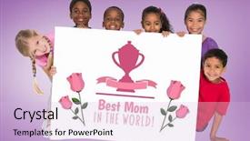  Presentation with elementary - Presentation theme with prize day - elementary pupils showing card background and a lemonade colored foreground