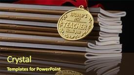  Presentation with gold medal - Amazing presentation design having prize day - gold medal rest backdrop and a tawny brown colored foreground