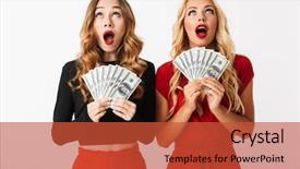  Presentation with german shepherd two young puppys - Presentation enhanced with duet - portrait of two shocked young background and a red colored foreground