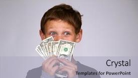  Presentation with prize - Slides consisting of prize giveng - young boy is excited background and a light blue colored foreground