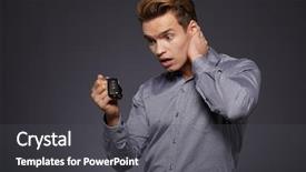  Presentation with prize - Colorful presentation theme enhanced with prize giving - businessman gives the keys backdrop and a dark gray colored foreground