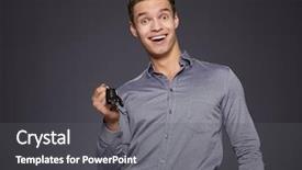  Presentation with prize - Cool new presentation theme with prize giving - businessman gives the keys backdrop and a dark gray colored foreground