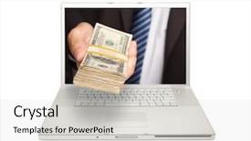  Presentation with prize - Slides featuring prize giving - businessman handing stack of money background and a lemonade colored foreground