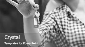  Presentation with house fly insect close up - Audience pleasing PPT theme consisting of prize giving - closeup of woman holding house backdrop and a gray colored foreground